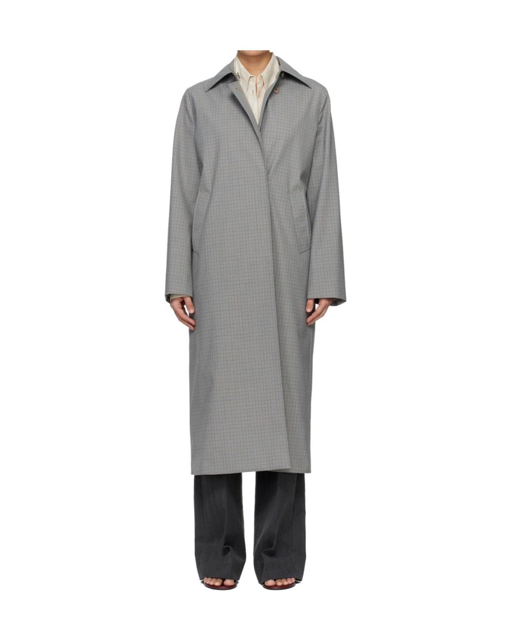 Our Legacy Gray Capital Wool Blend Lapel Coat