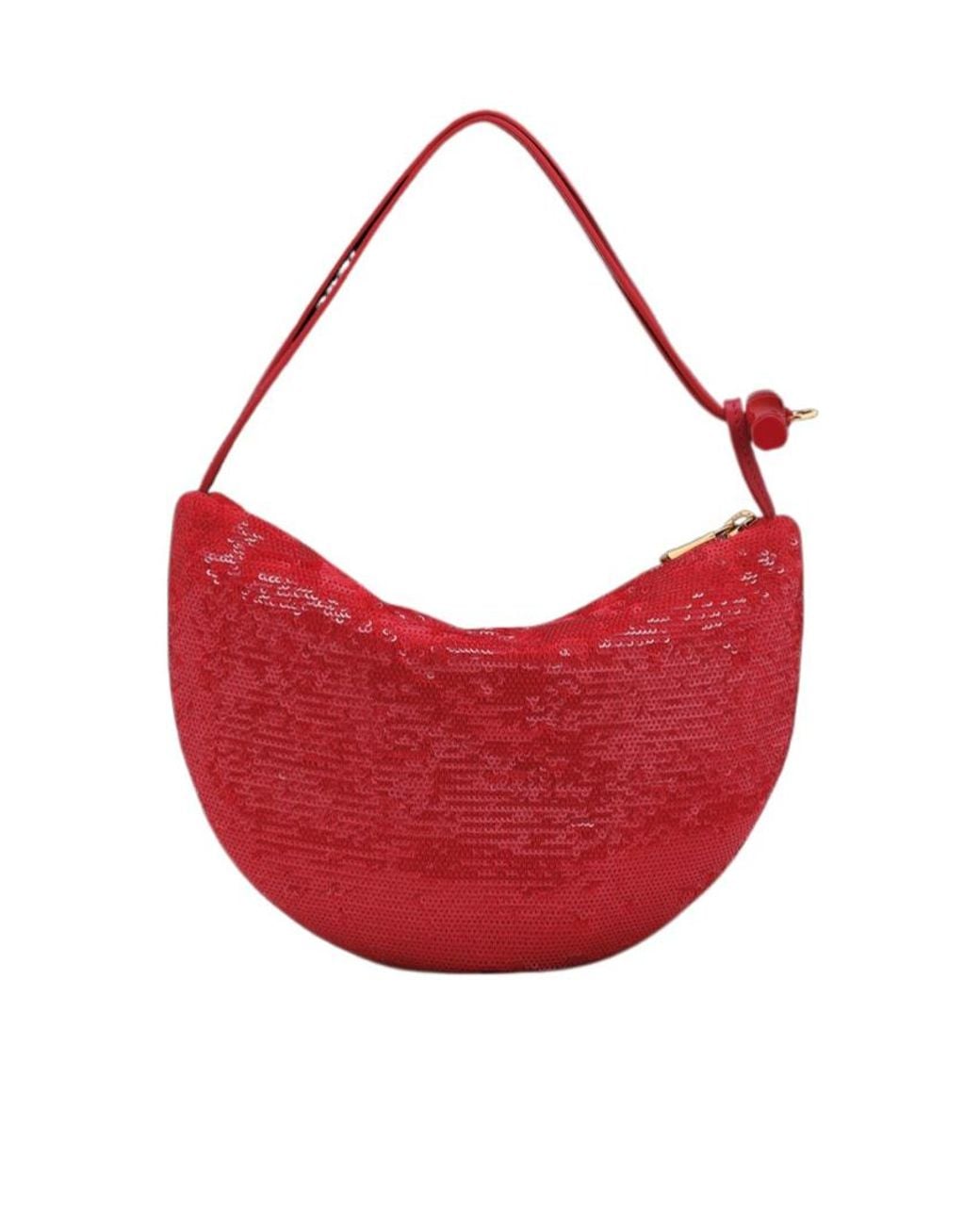 Longchamp Red Le Roseau Fortune Cookie Clutch Bag
