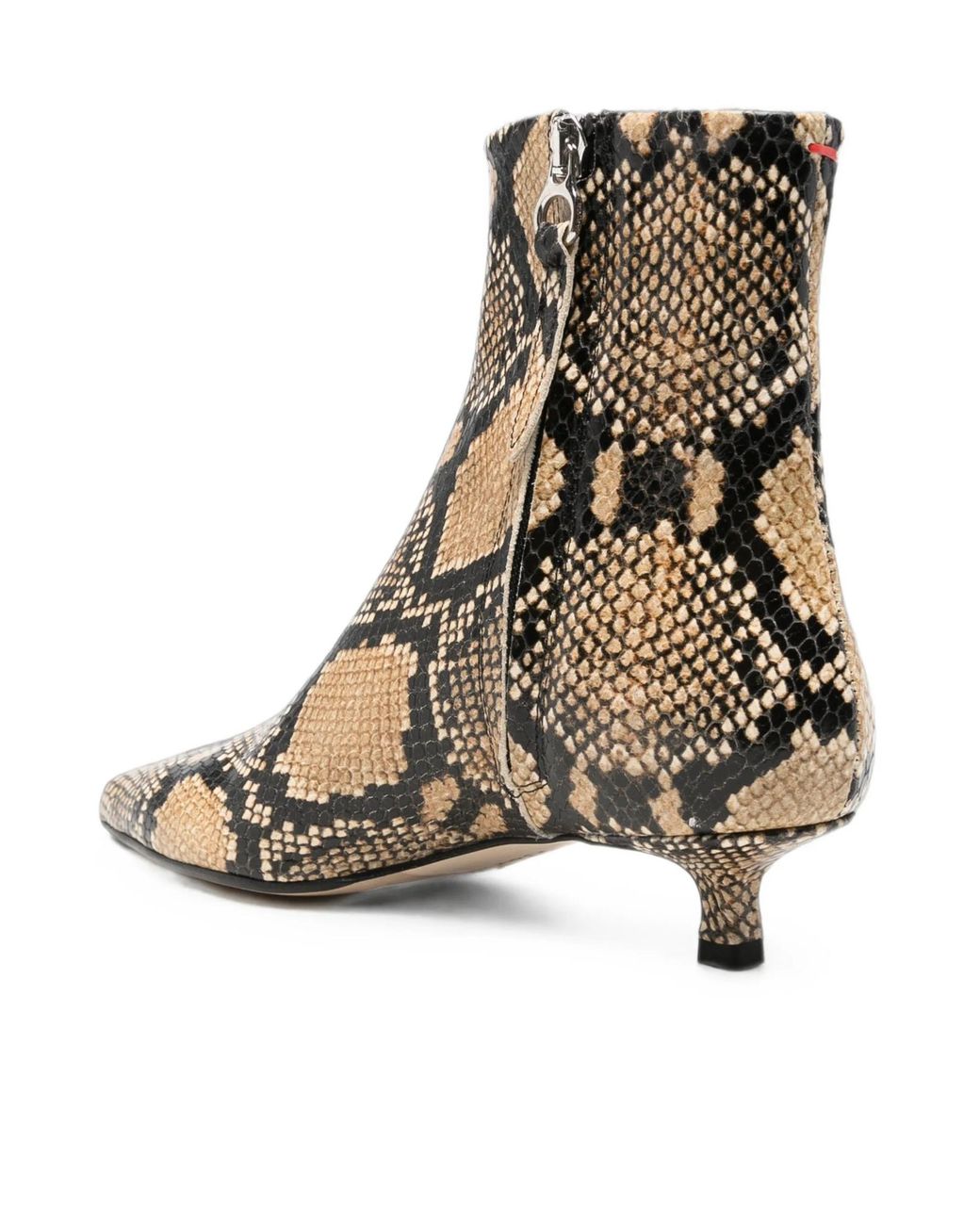 Aeyde Natural Sofie Snakeskin-Effect Leather Ankle Boots