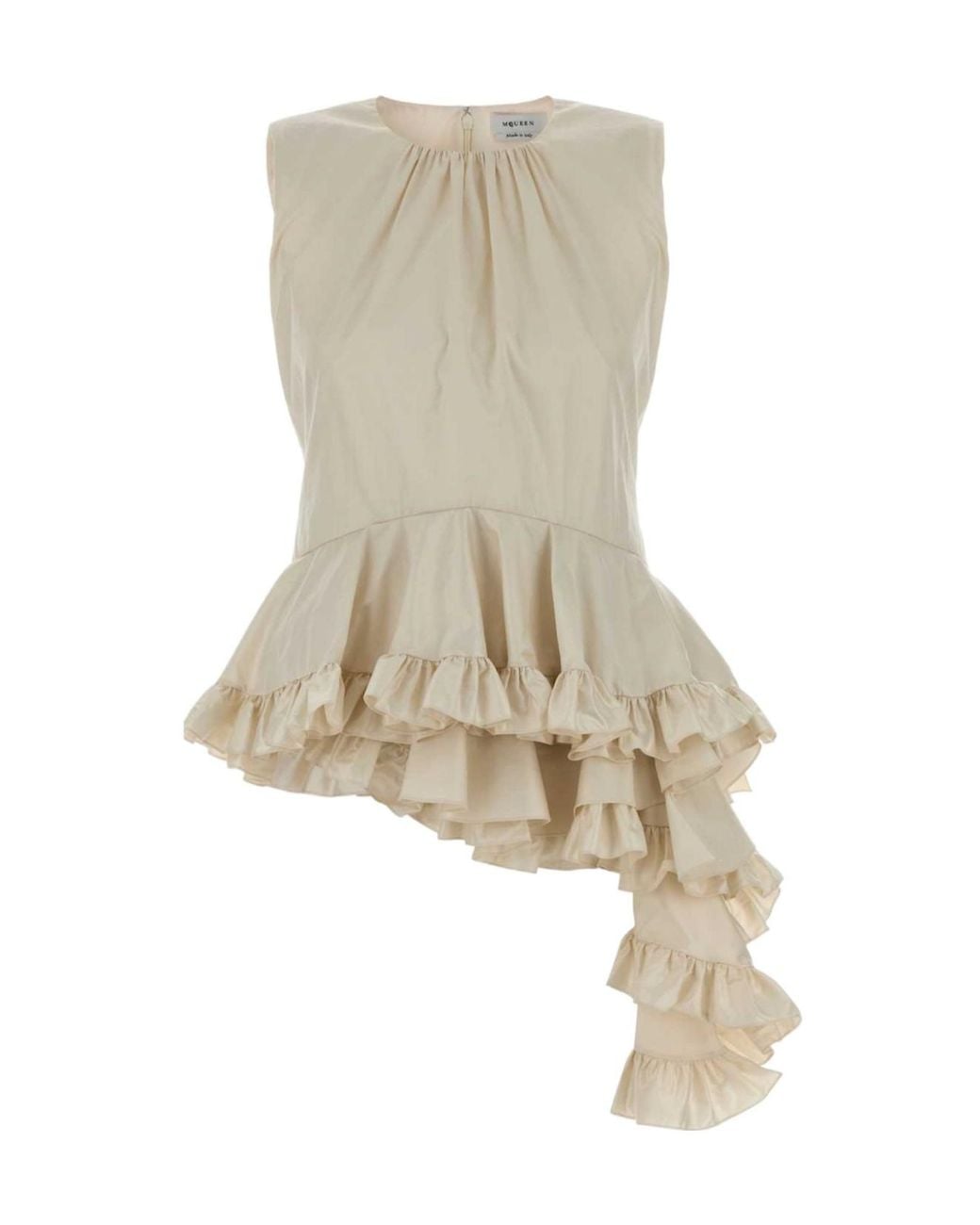 McQueen Natural Ivory Poplin Top