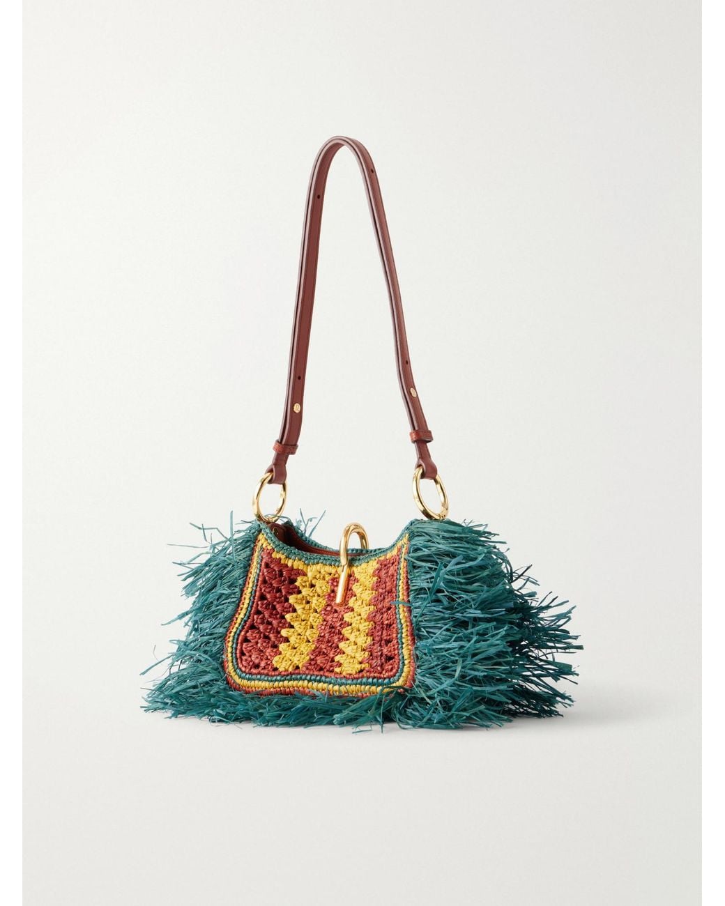 Rabanne Multicolor Rabanne Fringed Woven Shoulder Bag