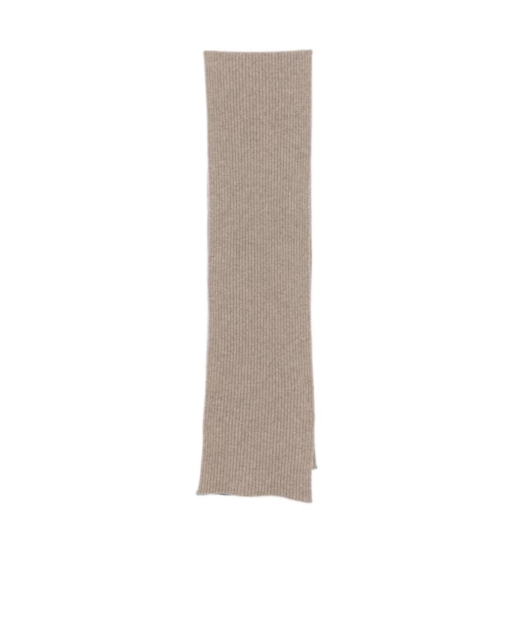 Brioni Natural Ribbed-Knit Scarf for men
