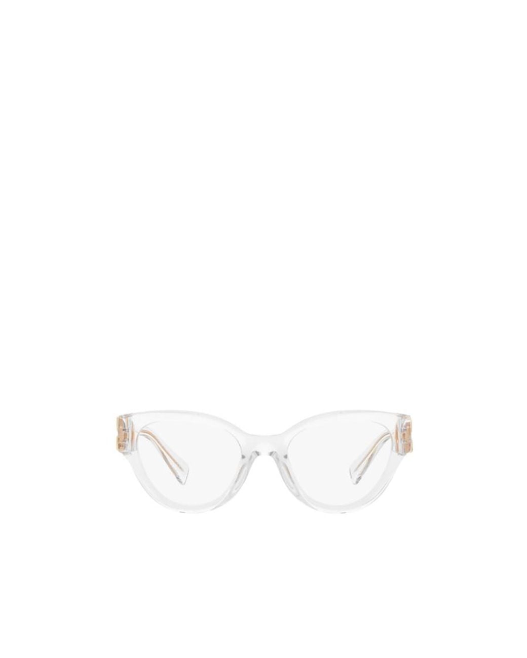 Miu Miu White Eyewear Cat-Eye Frame Glasses