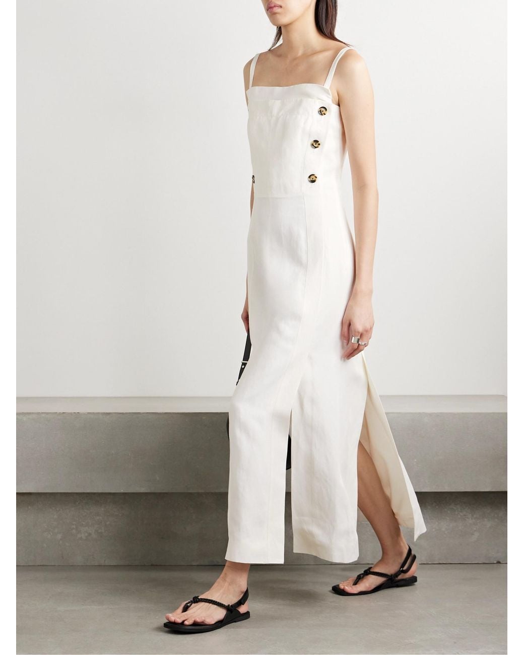 Proenza Schouler White Candice Double-Breasted Poplin Maxi Dress
