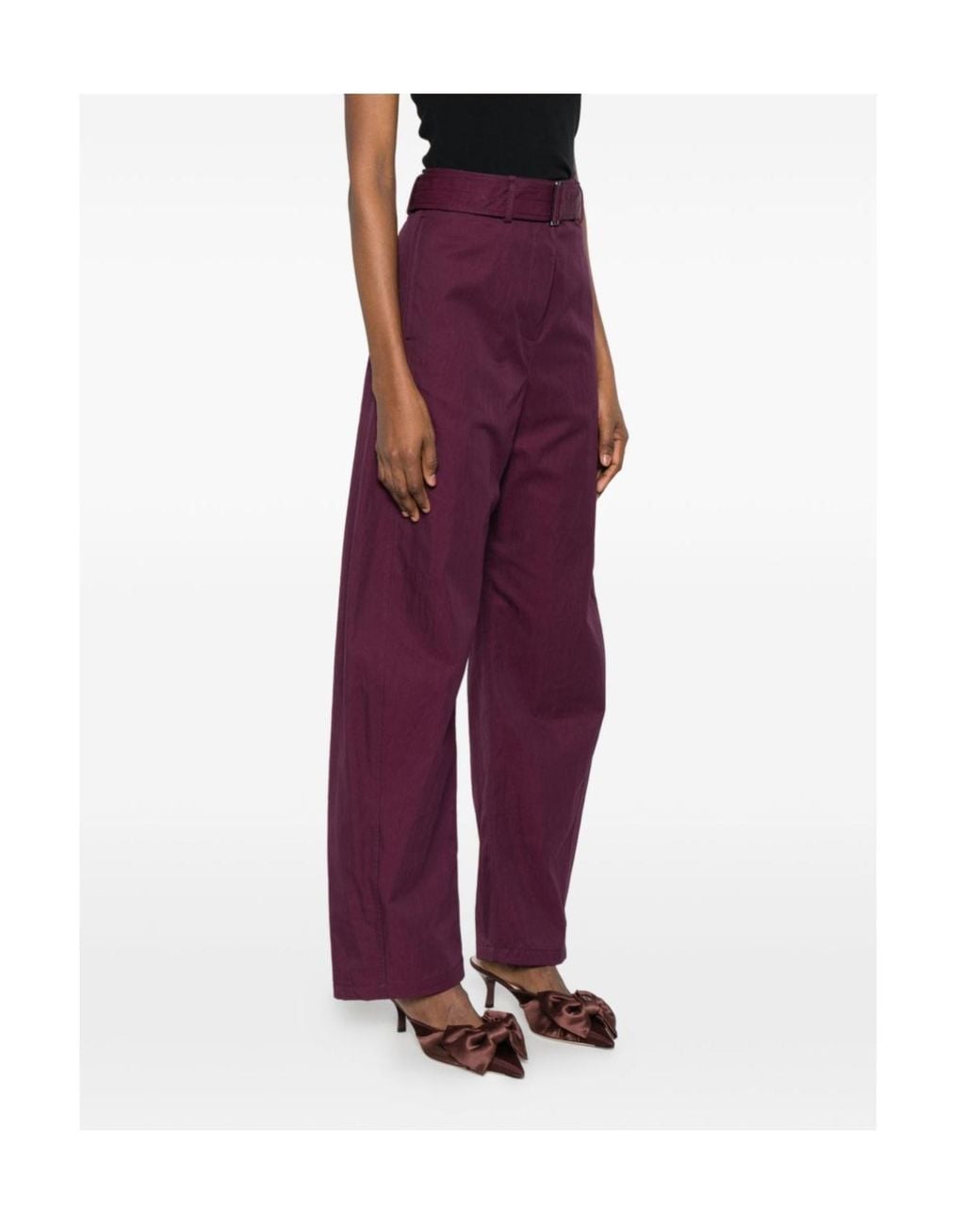 Magda Butrym Purple Drawstring Casual Trousers