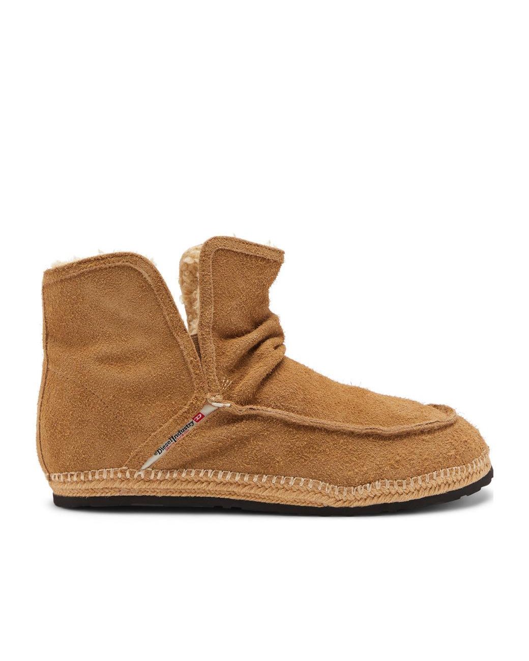 DIESEL Brown D-Lukas Ankle Boots for men