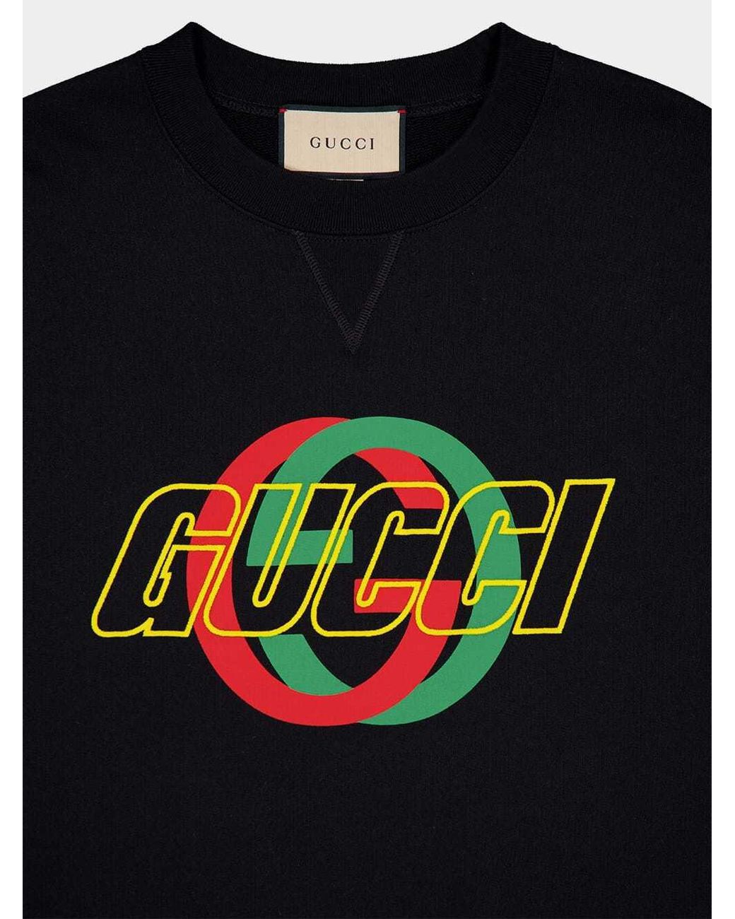 Gucci Black Cotton Jersey Sweatshirt With Embroidery, Ready-To-Wear for men