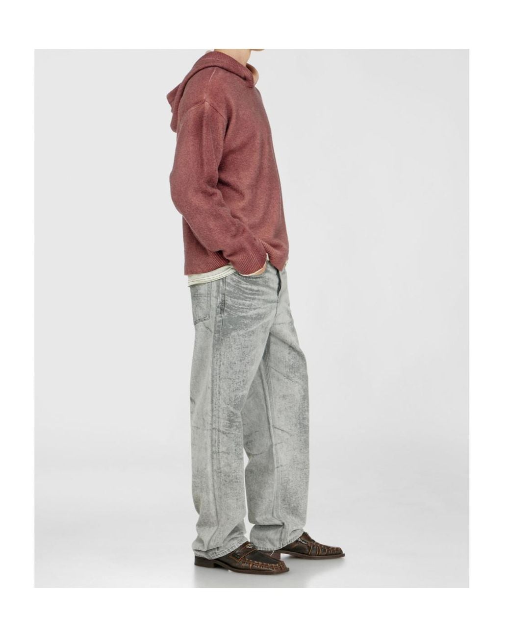 DIESEL Gray 2001 D Macro S 9 Wide-Leg Jeans for men