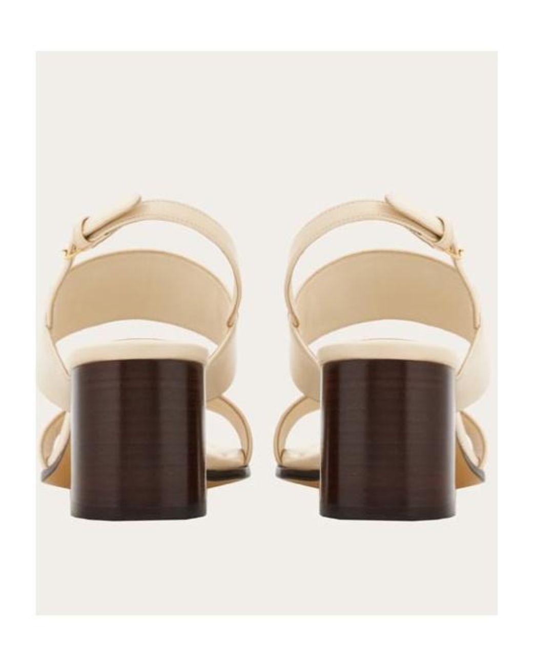 Ferragamo White Lou 55mm Leather Slingback Sandals