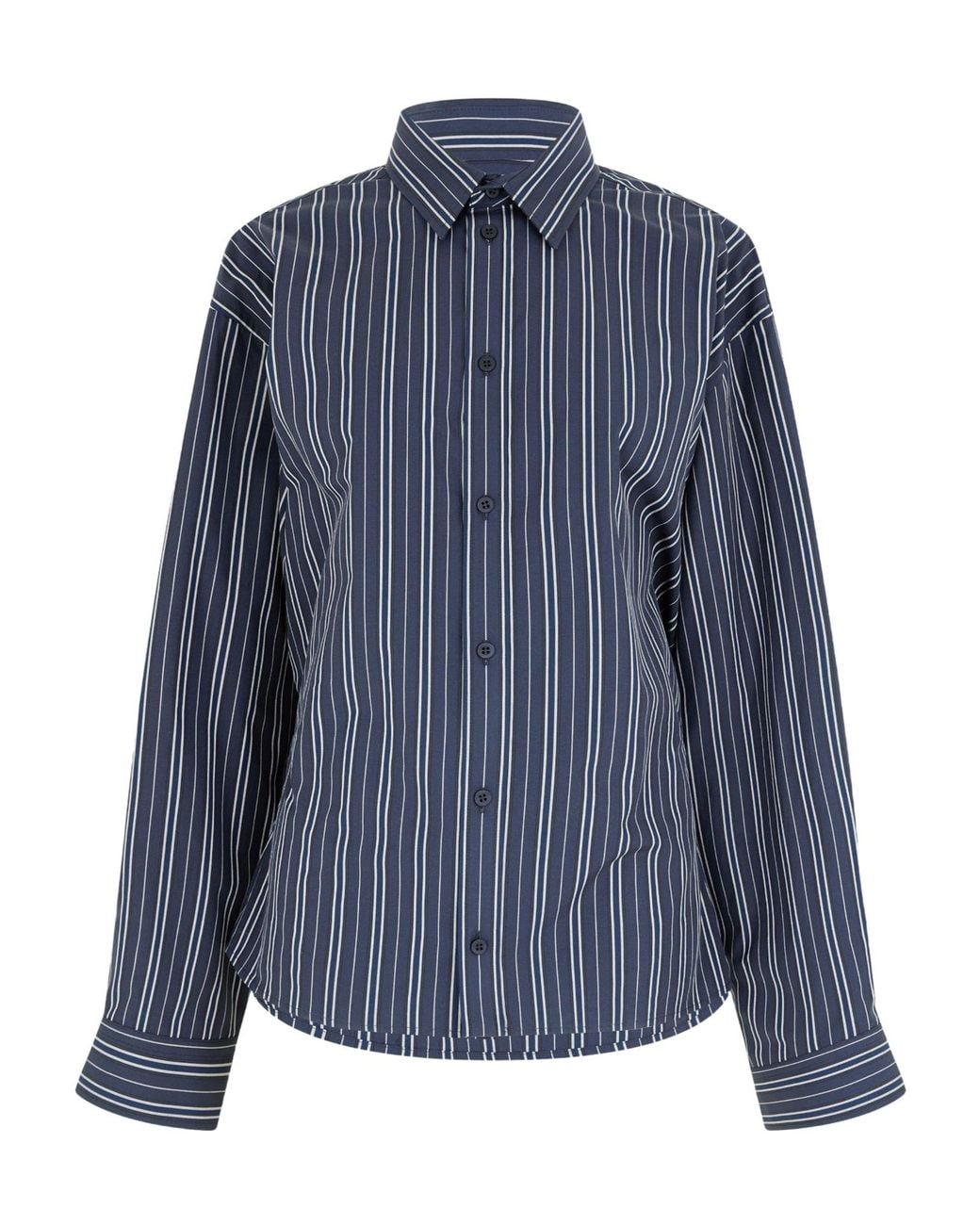 Balenciaga Blue Striped Solid Color Shirt