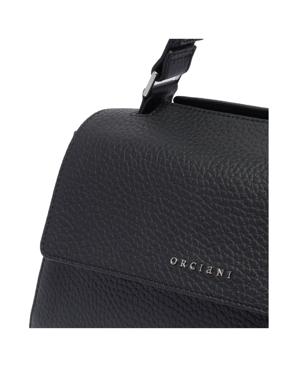 Orciani Black Flip Shoulder Bag