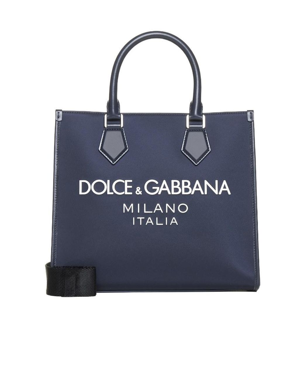 Dolce & Gabbana Black Logo Printed Top Handle Tote Bag for men