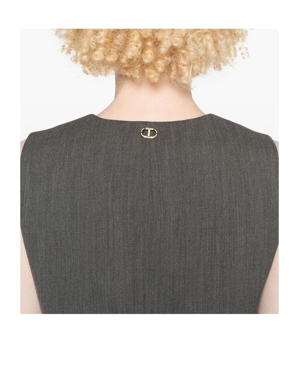 Twinset Gray Textured Waistcoat