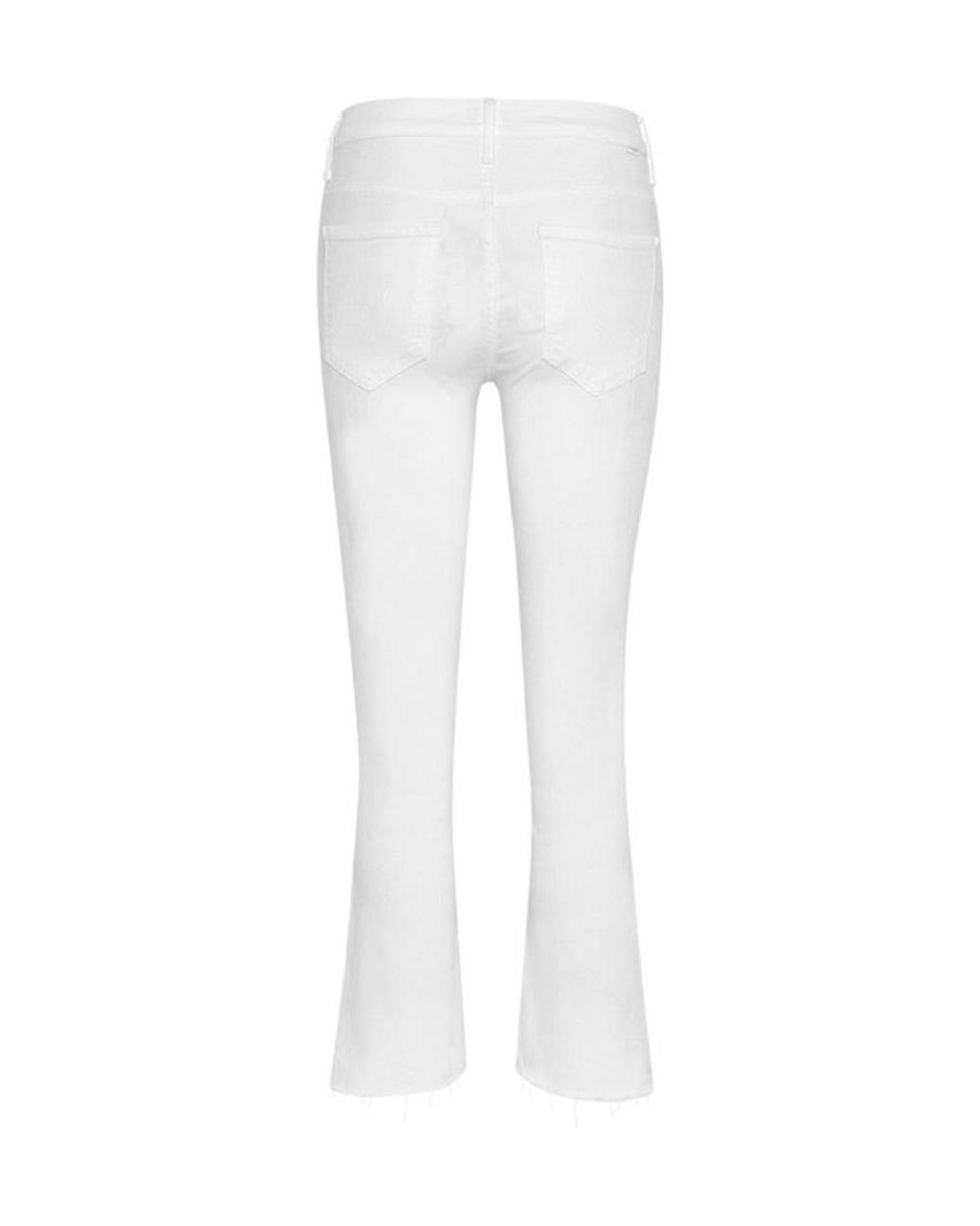 Mother White The Insider Frayed Edge Cropped Trousers