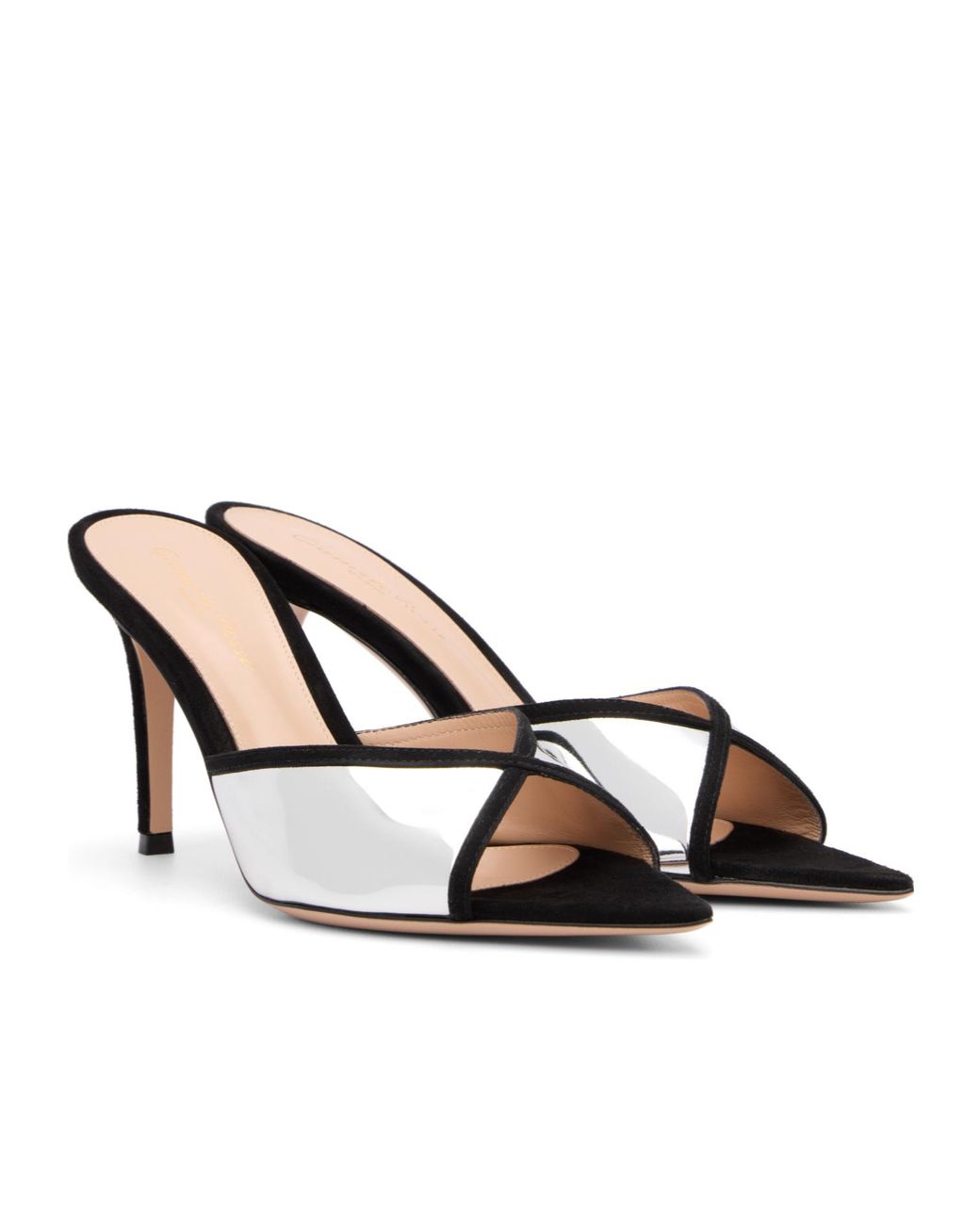 Gianvito Rossi White Confetti Mule Open-Toe High-Heeled Sandals