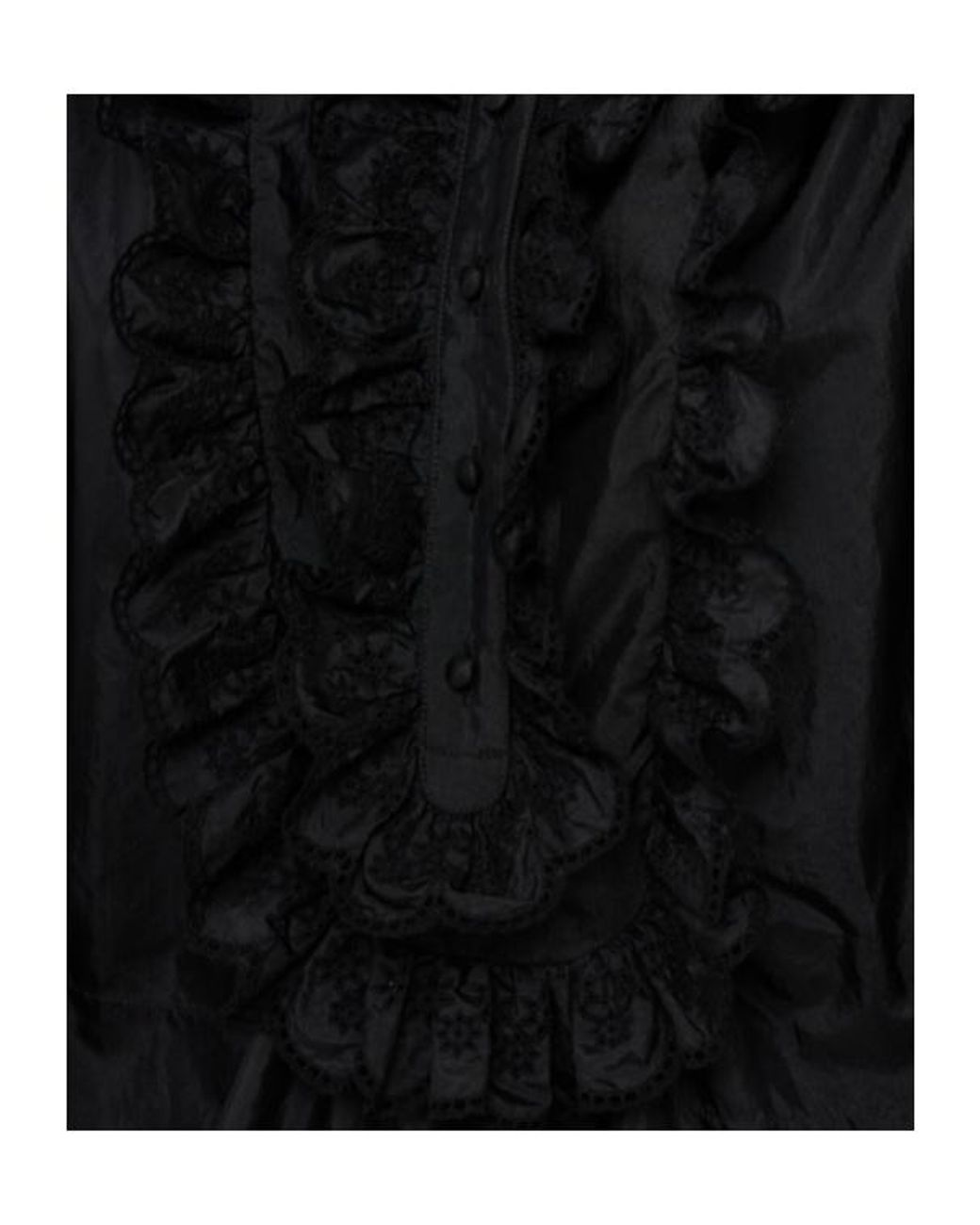 Chloé Black Ruffled Silk Blend Shirt