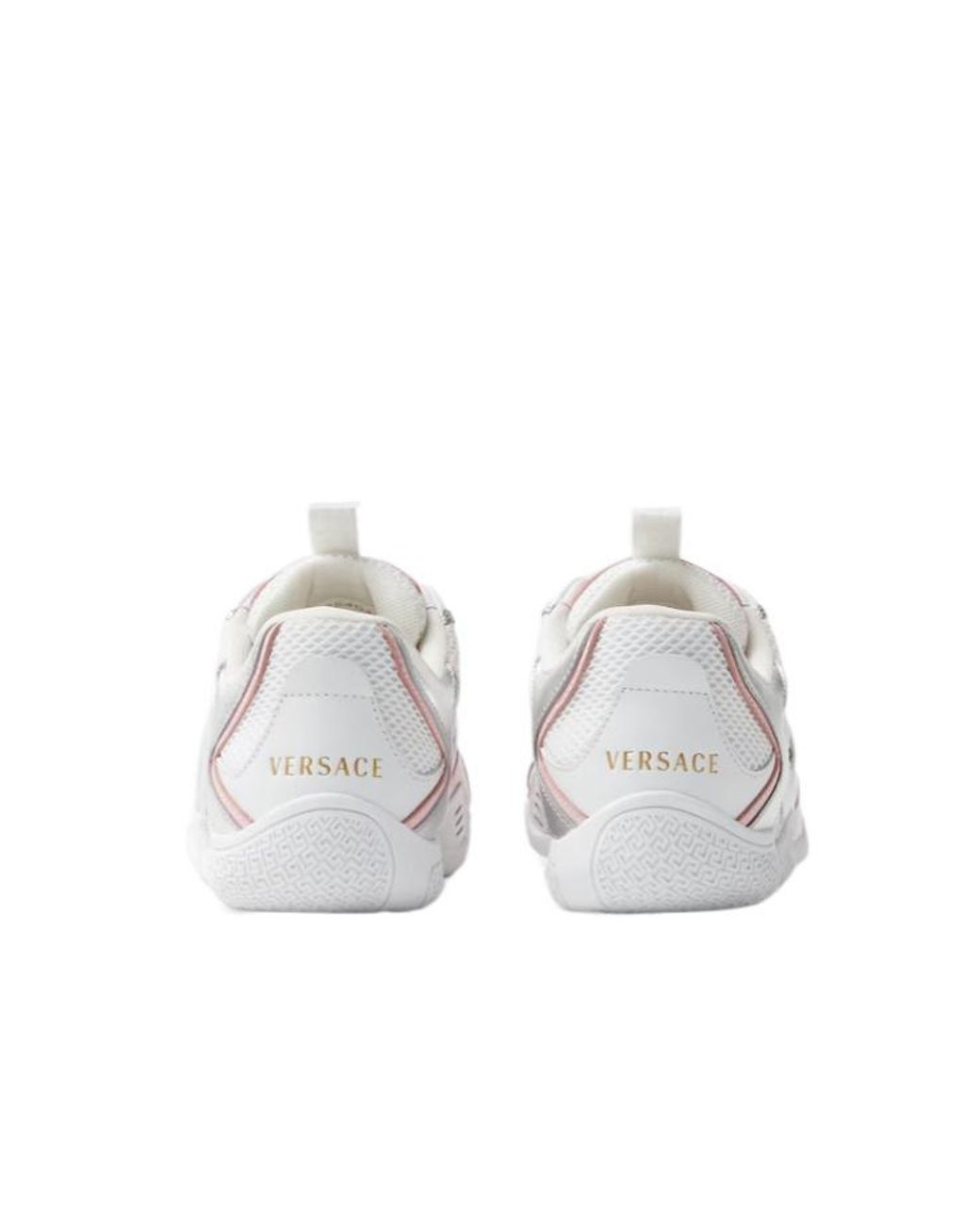 Versace White Mesh Lace-Up Sneakers