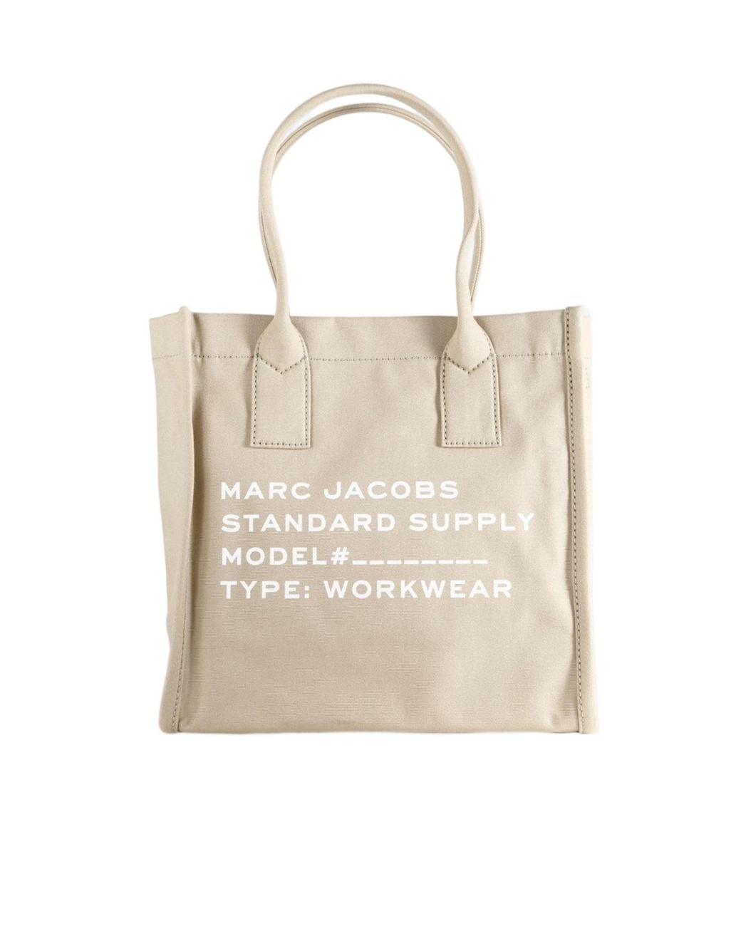 Marc Jacobs Natural Logo-Print Cotton Tote Bag