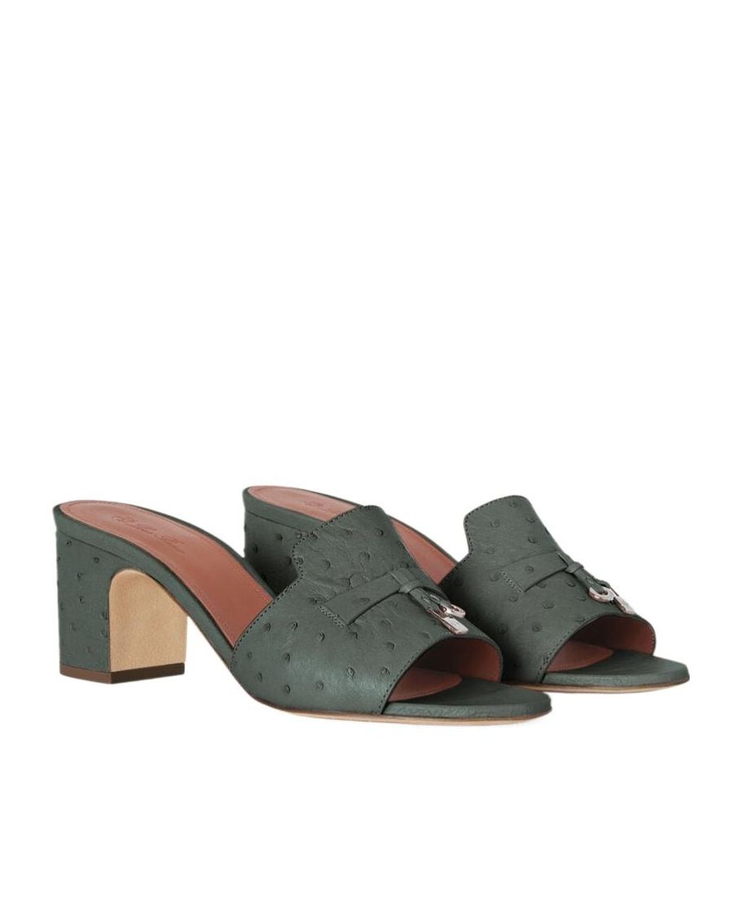 Loro Piana Black Round-Headed High-Heeled Sandals