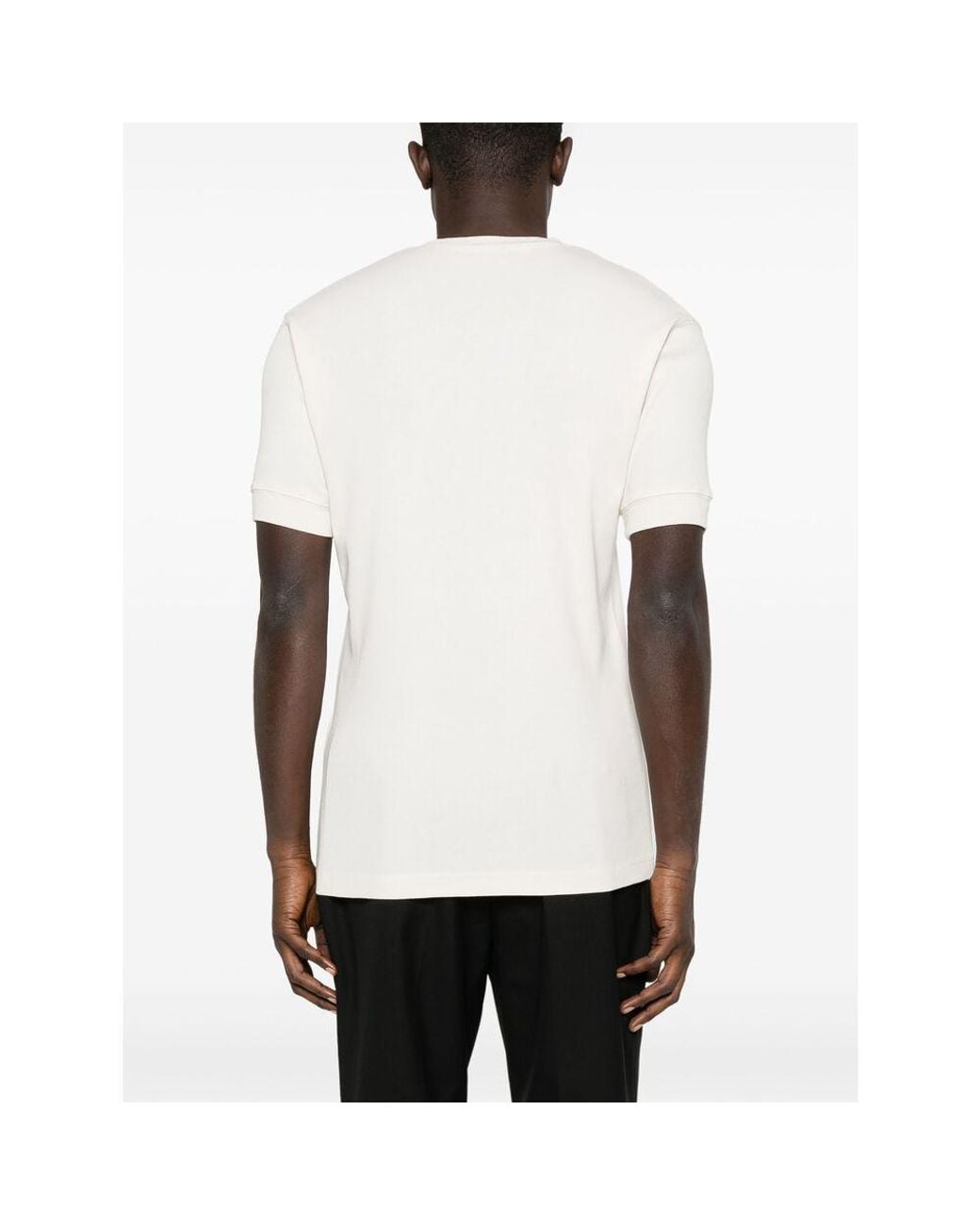 Tom Ford White Fine-Ribbed Logo Embroidered T-Shirt for men