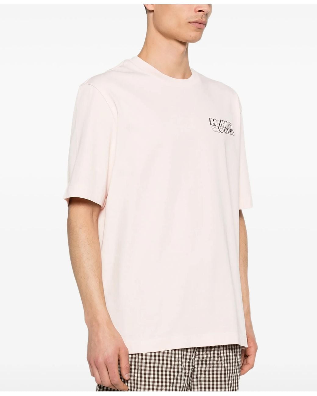 Moncler Pink Logo T-Shirt for men