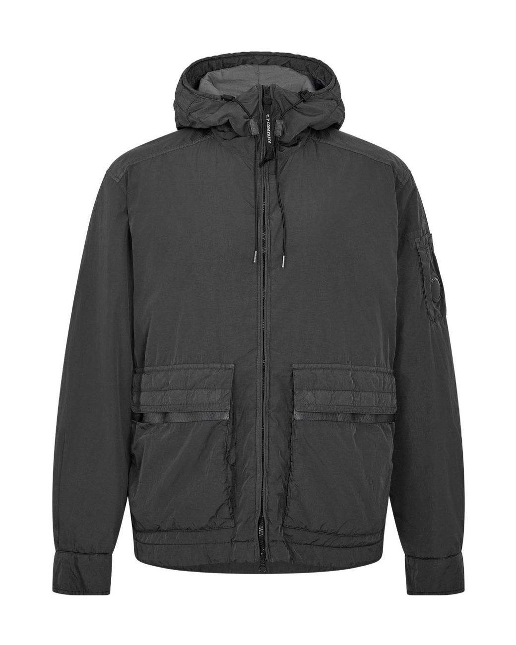 C P Company Gray Hooded Lightweight Wind Jacket for men