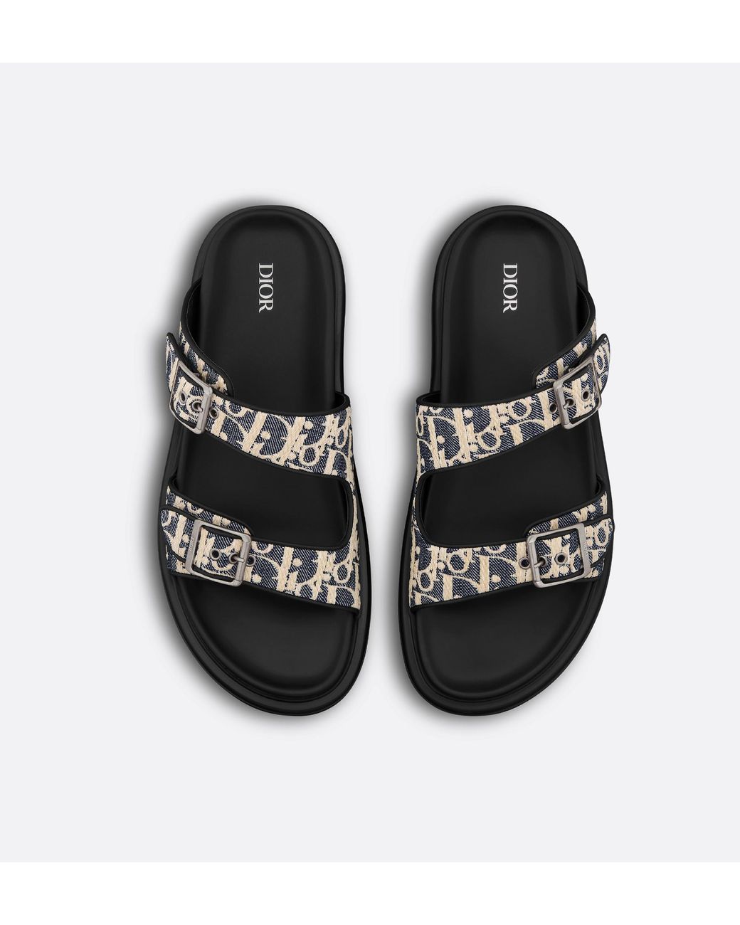 Dior Black Homme Aqua Double-Buckled Sandals for men