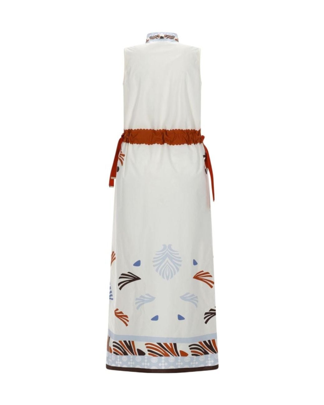 Herno White Printed Belted Maxi Dress