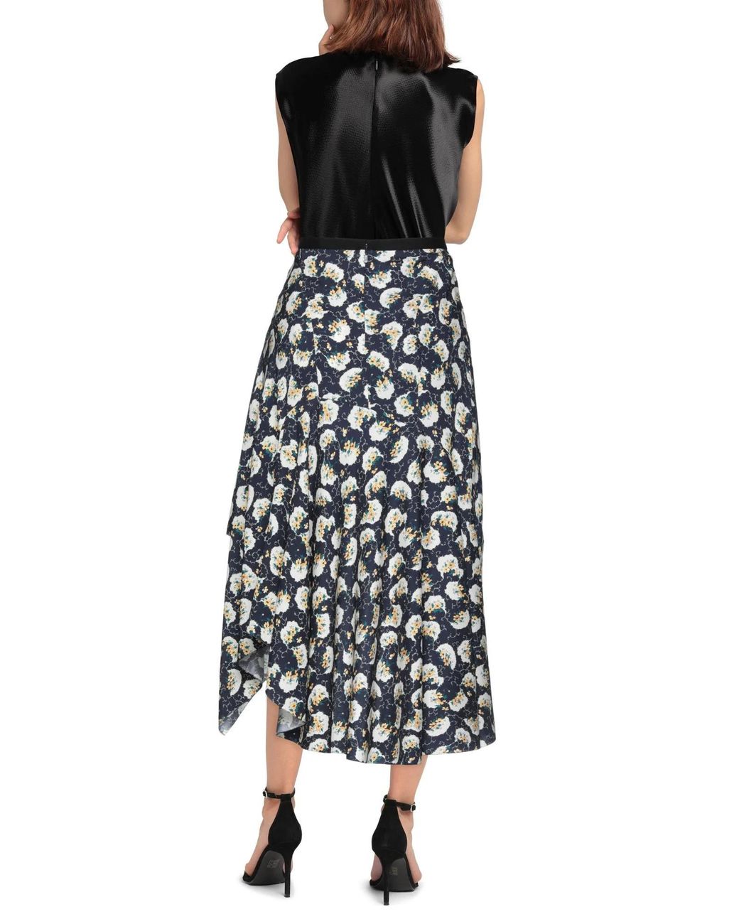 Chloé White Floral Print Midi Skirt