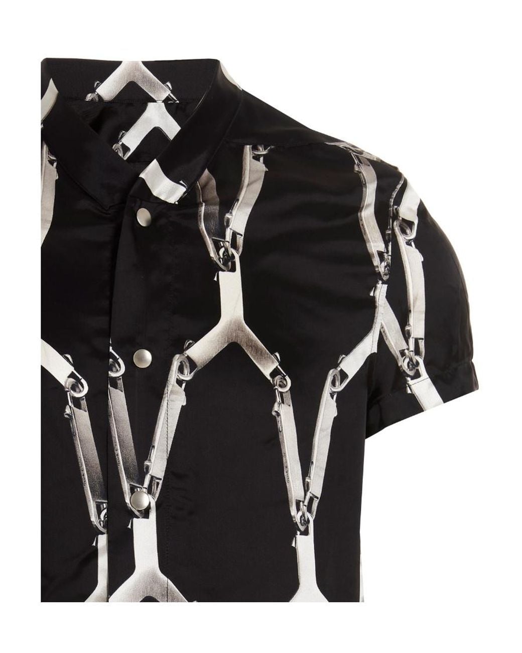 Rick Owens Black Printed Button Shirt for men