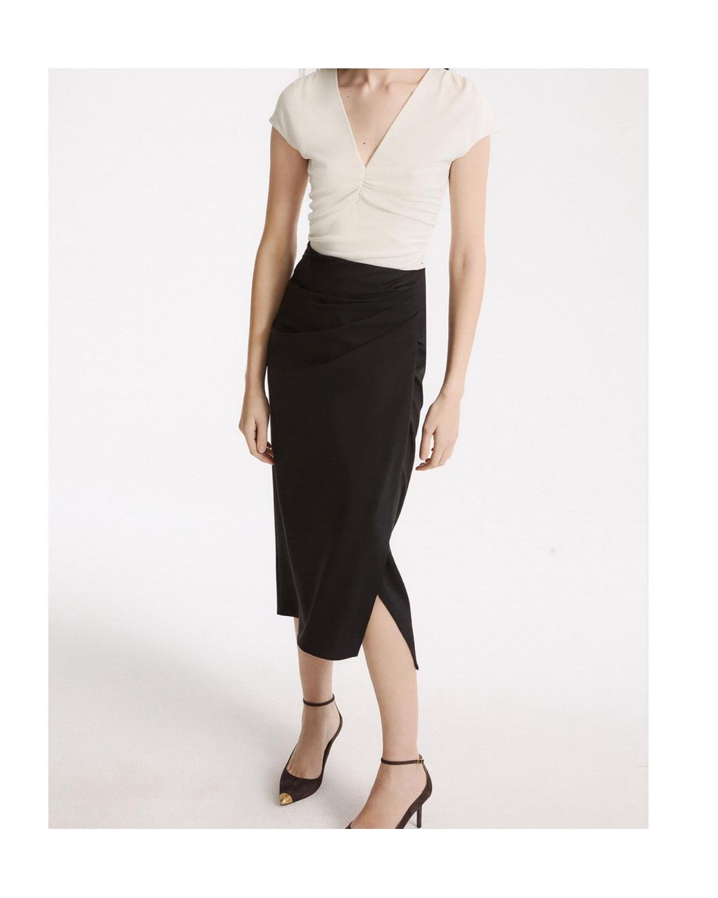 Marella Black Draped Skirt