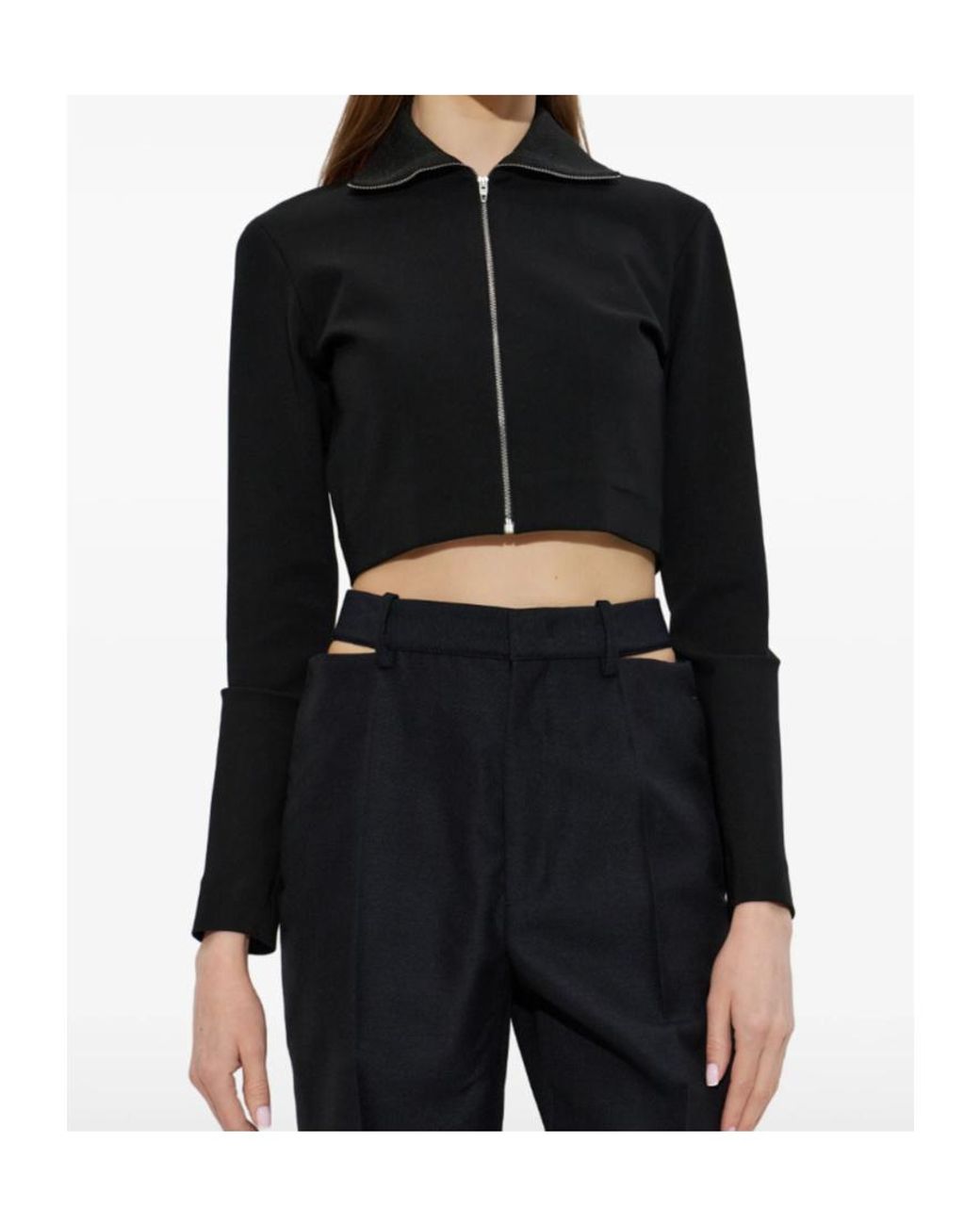 Jil Sander Black Zipped Cropped Jacket