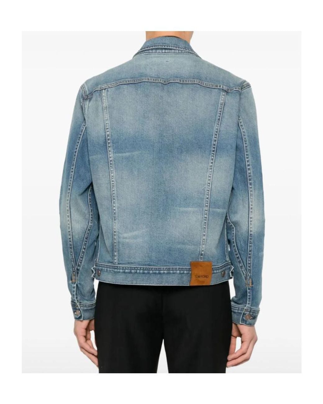 Tom Ford Blue Button-Fastening Denim Jacket for men