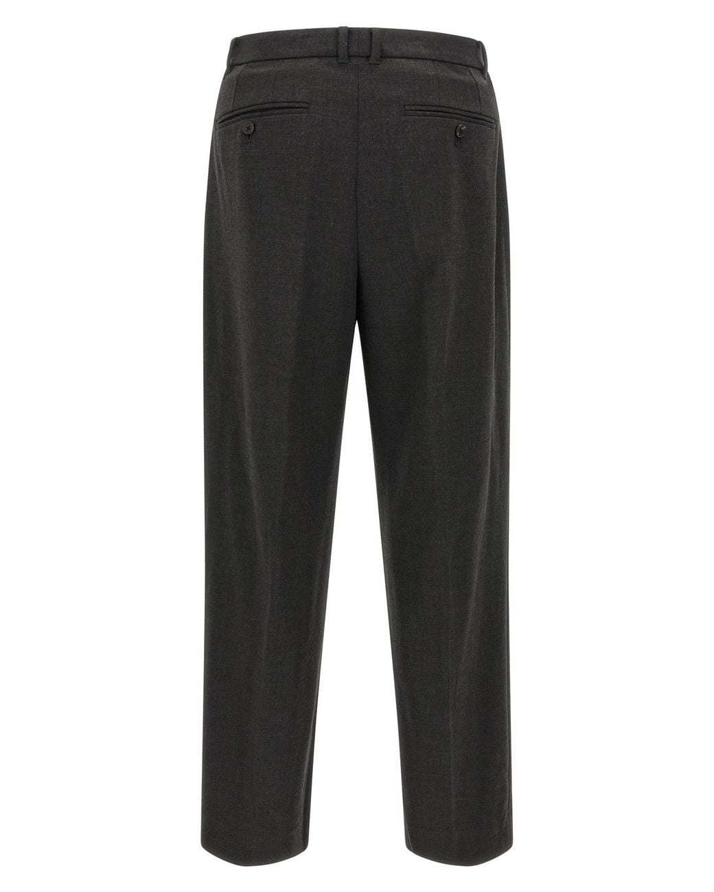 DUNST Black Double Pinch Wide-Leg Pants for men