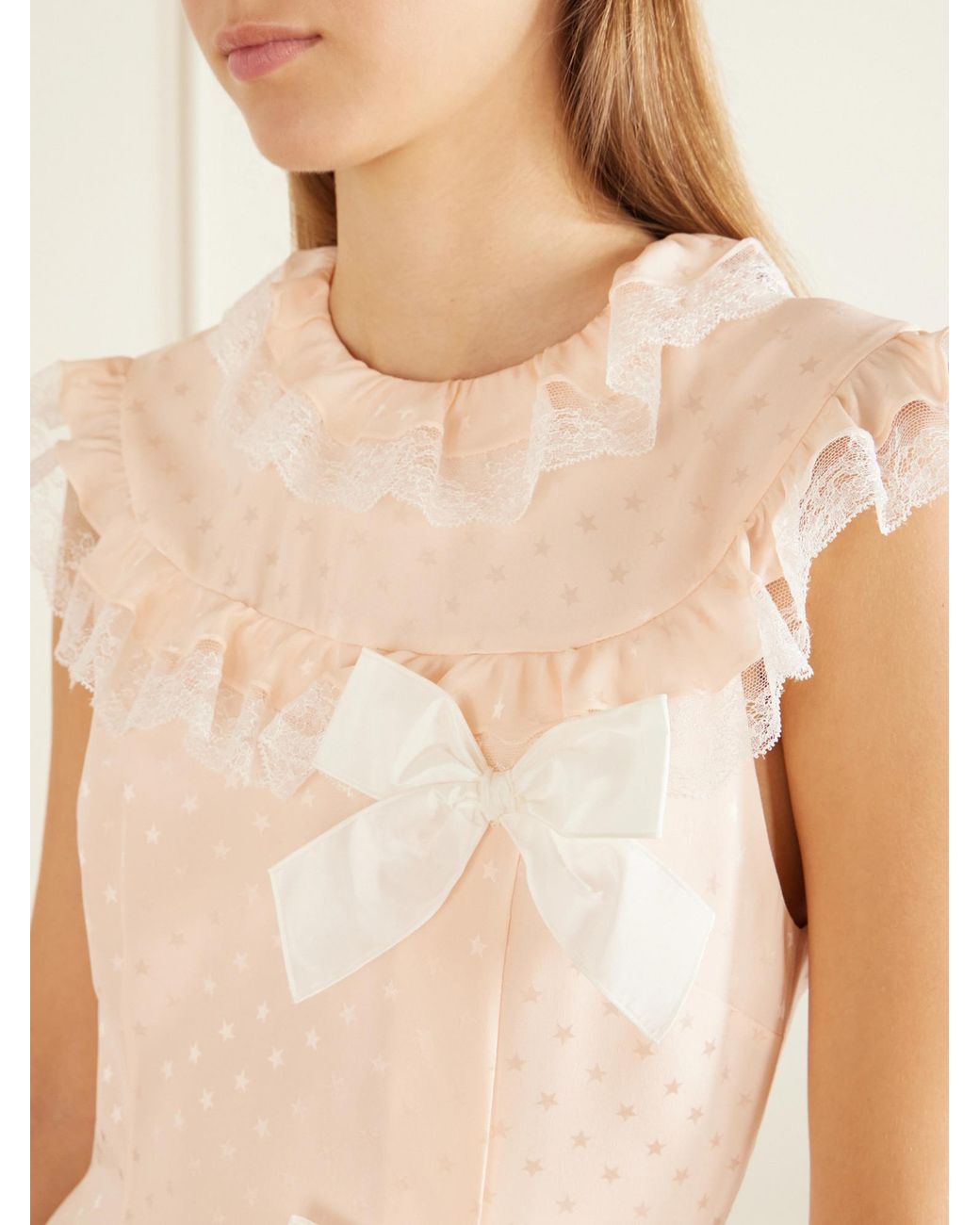 Alessandra Rich White Silk-Jacquard Midi Dress