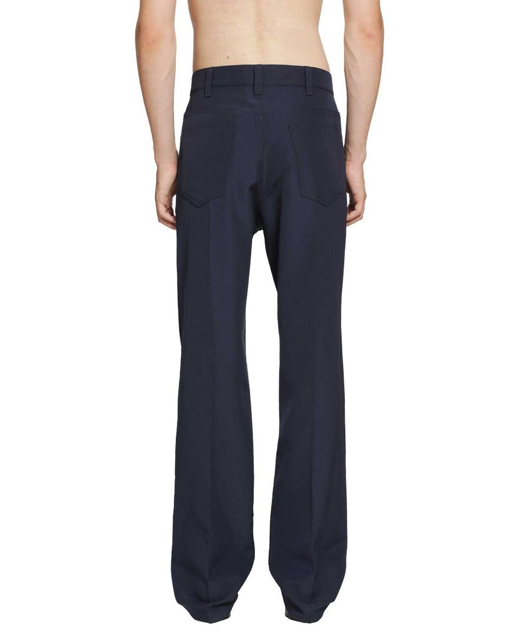 Marni Blue Five-Pocket Flared Trousers for men