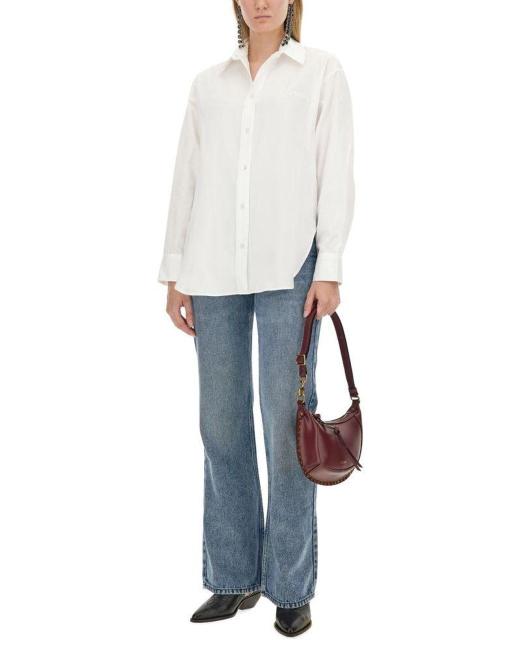 Isabel Marant White Fabriza Long-Sleeved Shirt