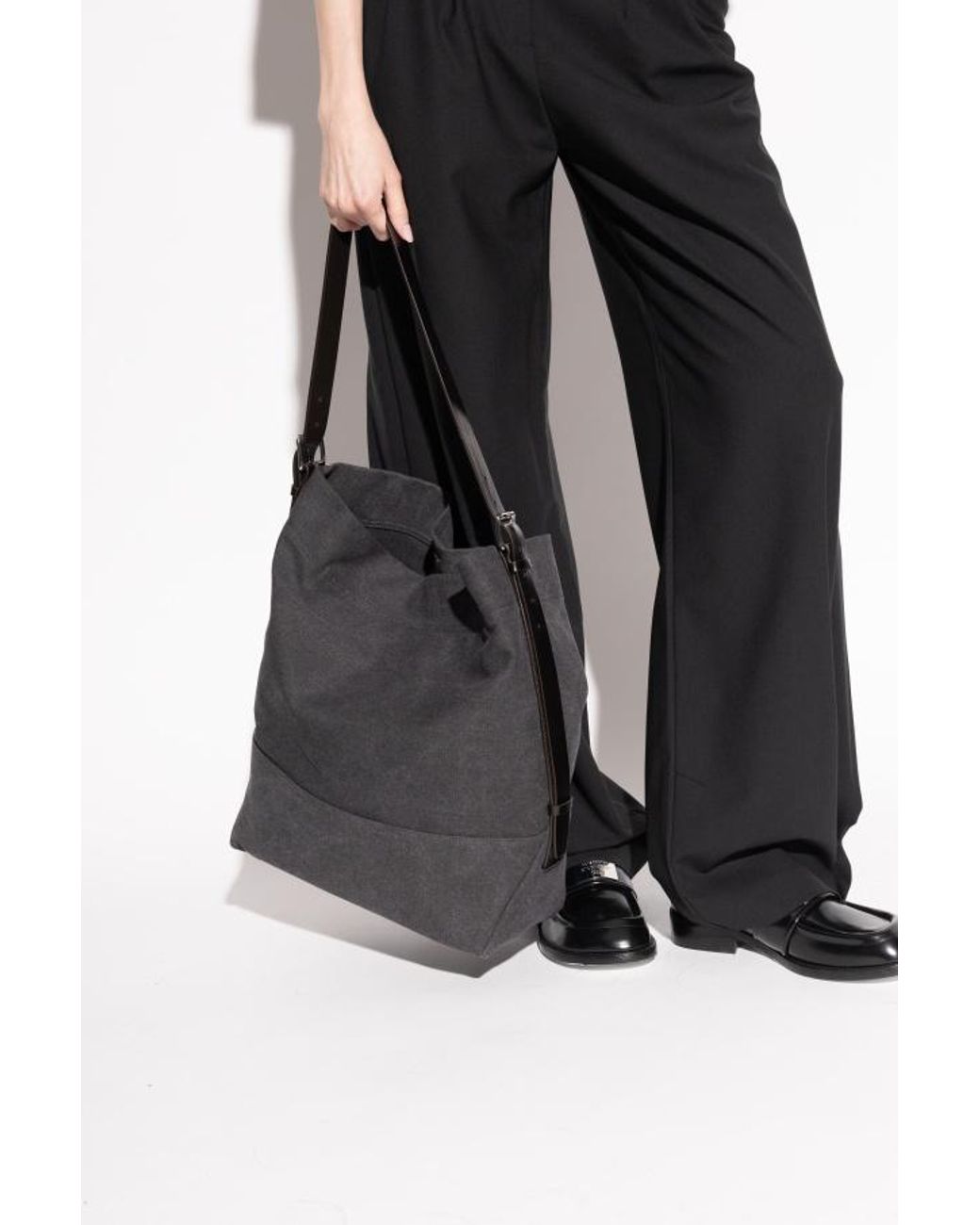 Lemaire Black Zip-Up Top Handle Bag