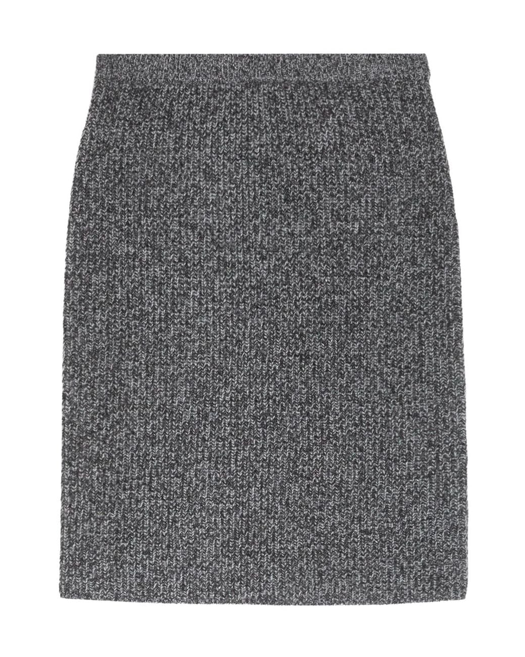 Aspesi Gray Knit Pencil Mini Skirt