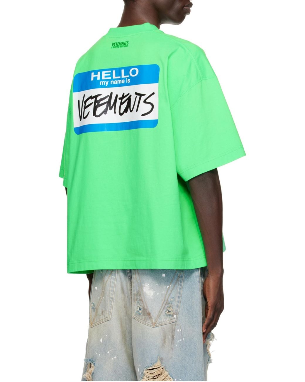 Vetements Green My Name T-Shirt for men