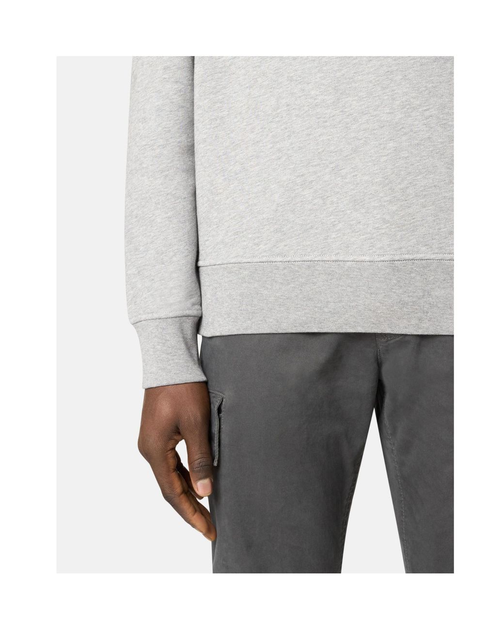 Stone Island White Compass Patch Crewneck Sweatshirt for men