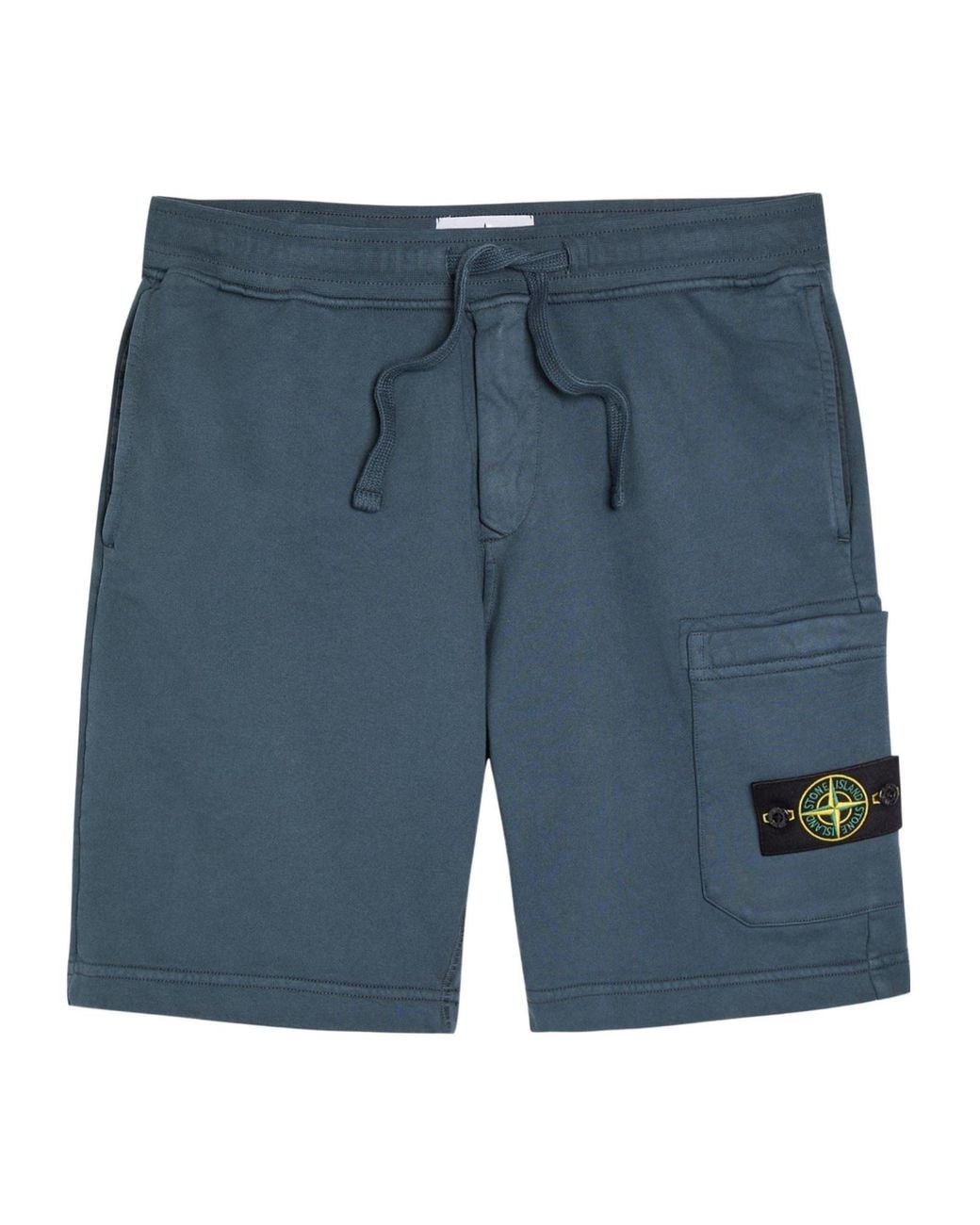 Stone Island Blue Drawstring Utility Shorts for men