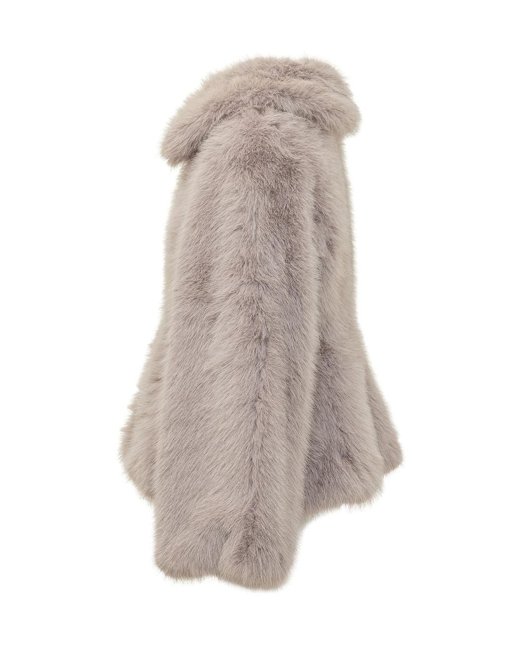 ROTATE BIRGER CHRISTENSEN Gray Faux-Fur Flared Jacket