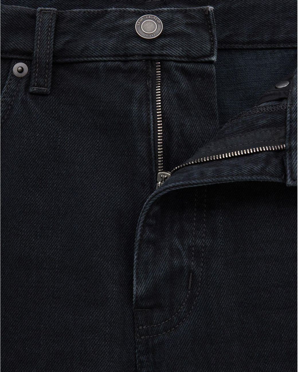 Saint Laurent Blue Mid-Rise Straight-Leg Jeans