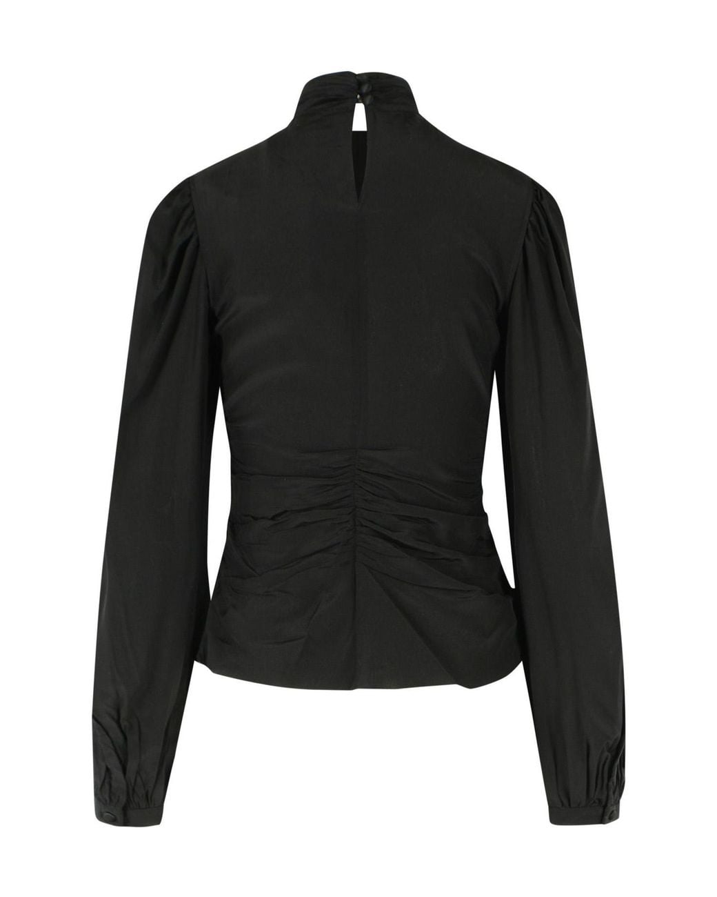 Isabel Marant Black Depsona Ruched High-Neck Top