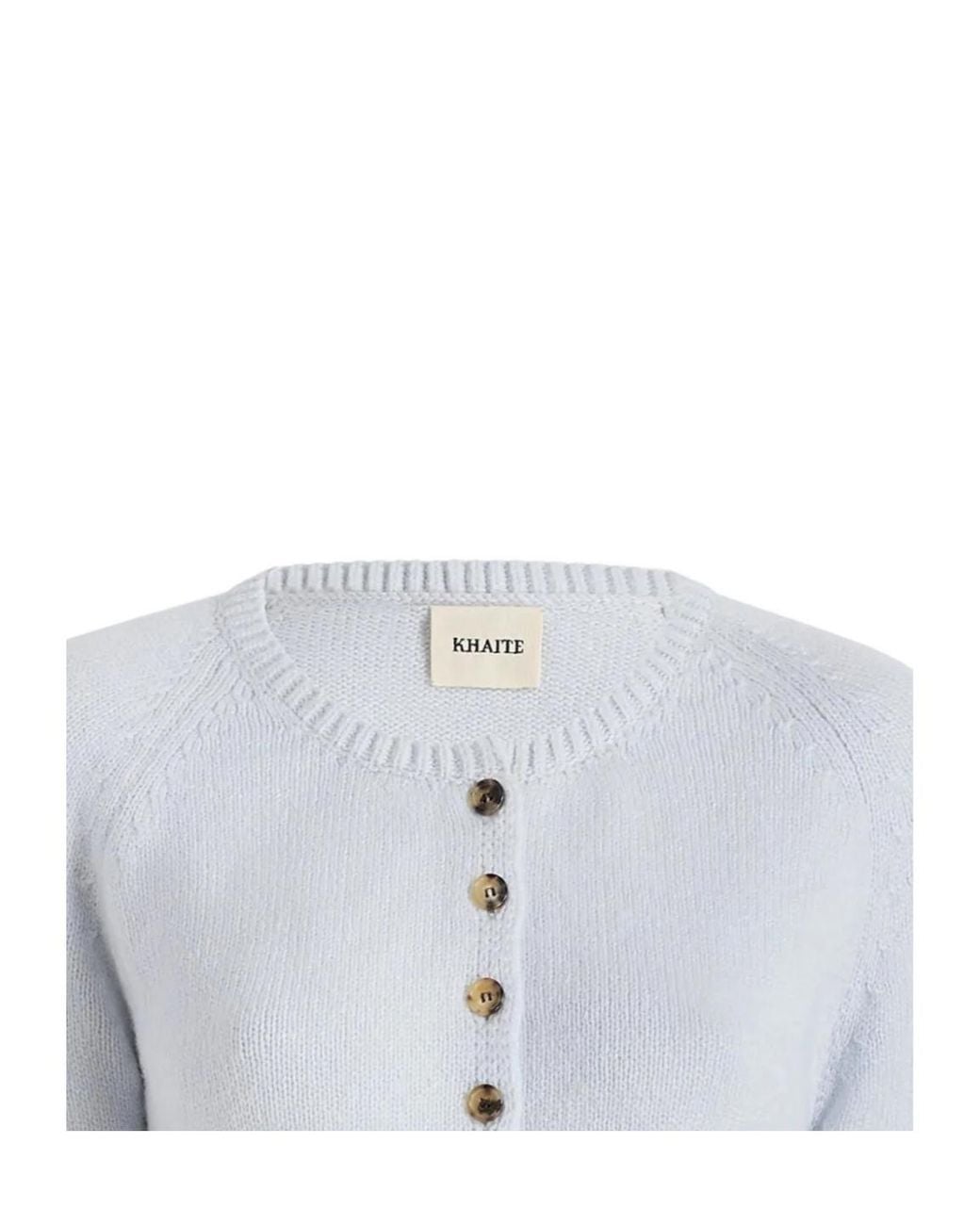 Khaite White Crew-Neck Cardigan