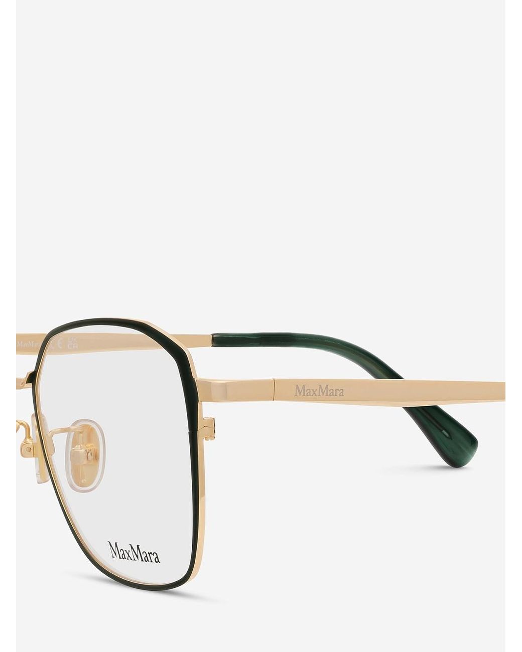 Max Mara Metallic Square Frame Glasses