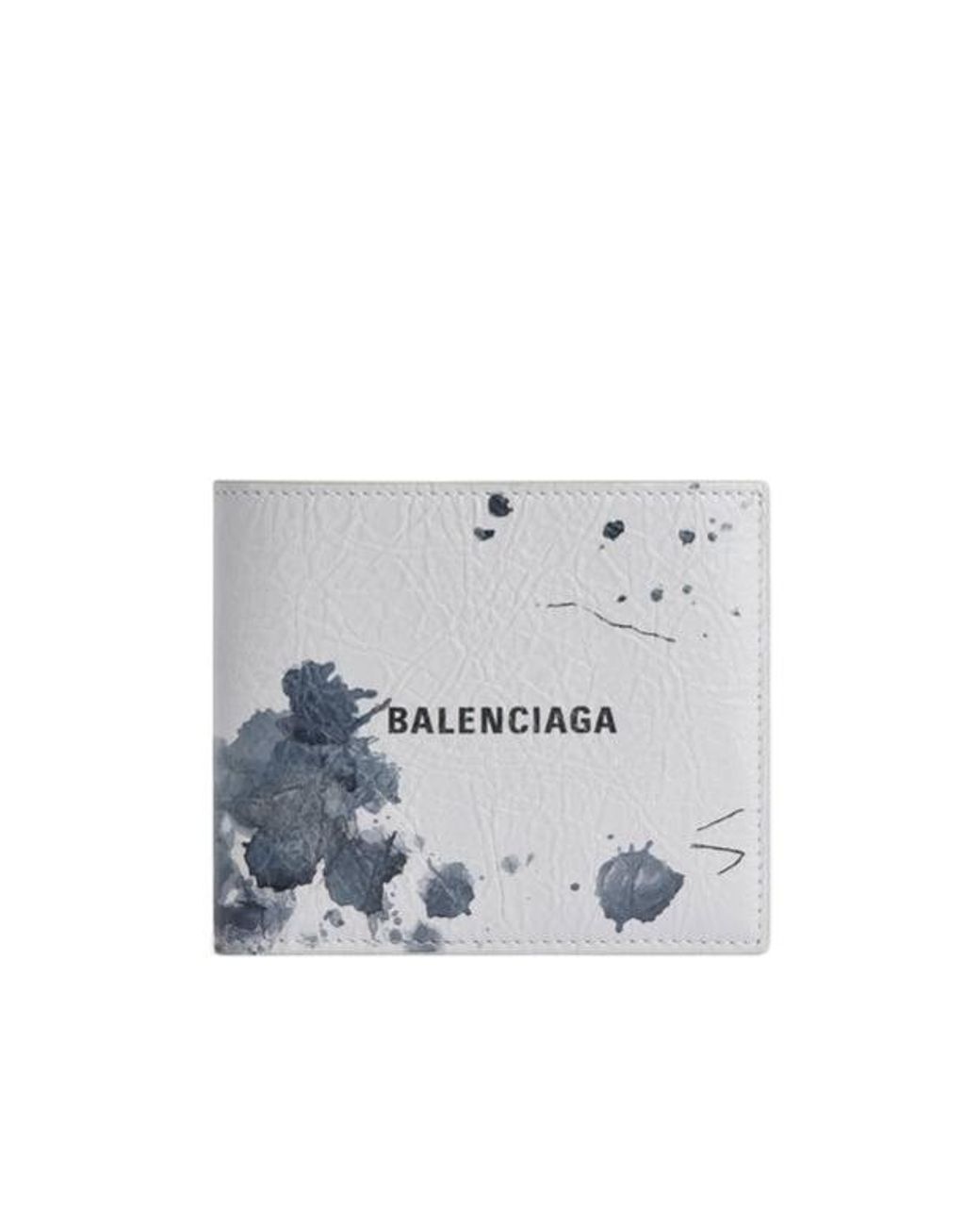 Balenciaga White Logo Printed Bi-Fold Wallet for men