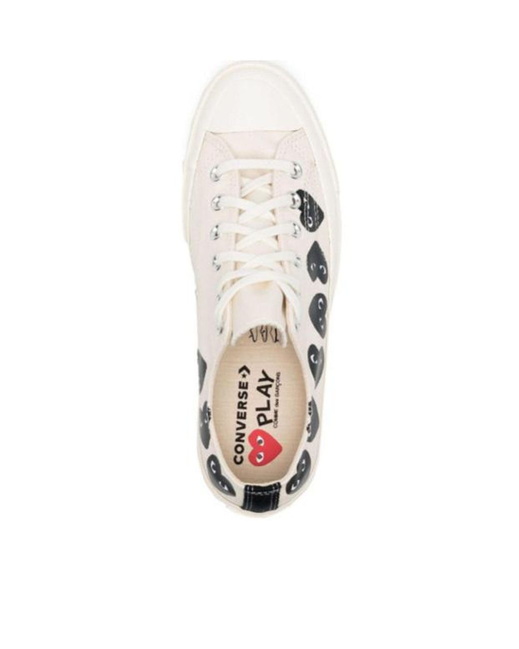COMME DES GARÇONS PLAY White Printed Lace Low-Cut Skate Shoes for men