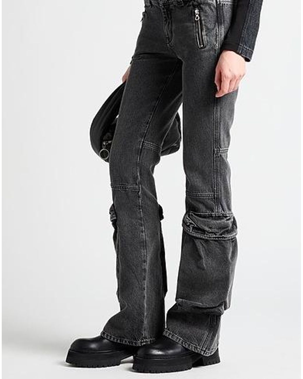 DIESEL Black Loose Multi-Pocket Jeans